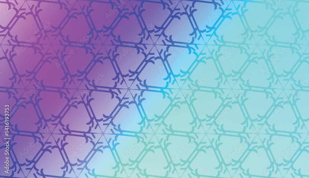 Fototapeta premium Pattern with geometric shape background. Vector illustration. Template for wallpaper, interior design, decoration, scrapbooking page. Gradient color