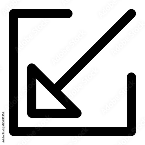 arrow import save internal. outline icon style for navigation, multimedia, and user interface.