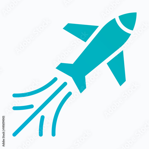 Fly Past, Aero Plane Vector Icon. Gradient Style Isolated Vector Icon. 