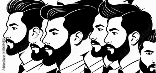 Men_s_Hairstyles_and_Beards_Illustrated_Black_and_White_Modern_Haircuts_Beard_Styles_Graphic_Design_Men_s_Fashion_Illustration_Bearded_Men_Line_Art