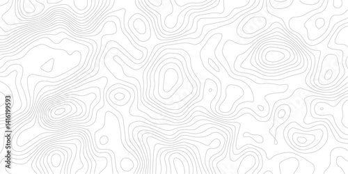 Geography landscape Topo contour map on white background, Topographic contour lines. Seamless pattern with lines Topographic map. Geographic mountain relief diagram line wave carve pattern. 