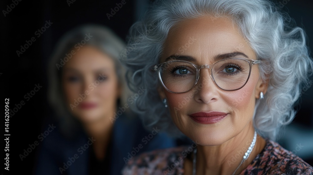 Fototapeta premium Confident senior woman, focused, in a business setting