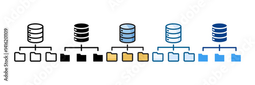 Data Architecture Icon Set Multiple Style Collection
