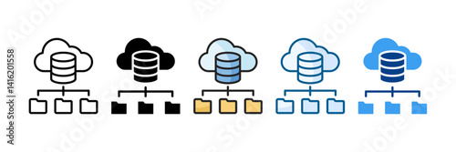 Data Infrastructure Icon Set Multiple Style Collection