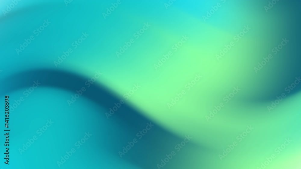 Vibrant aqua green gradient wave provides fresh tech backdrop for corporate openers, app demos and eco branding