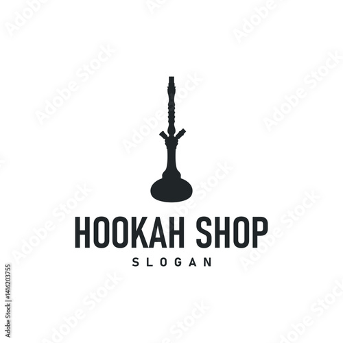 Old retro vintage design hookah logo shisha bar concept simple minimalist retro illustration templet symbol brand bar, restaurant, shop, and business brand