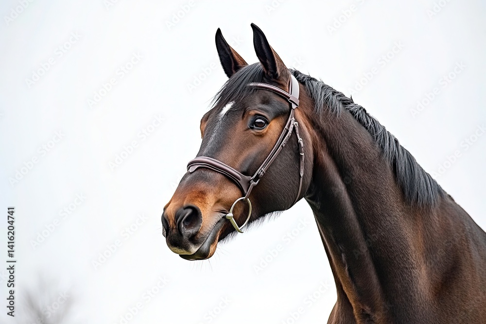 Bay horse isolated on white background Bay horse isolated on white background