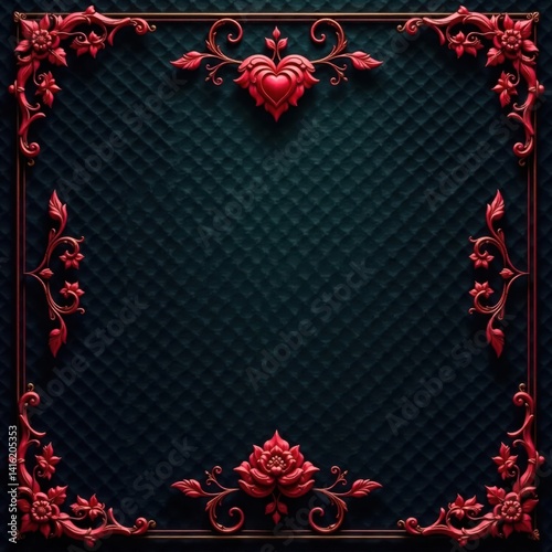 Dark gothic damask wallpaper with intricate vines and florals, Vines, Black Background