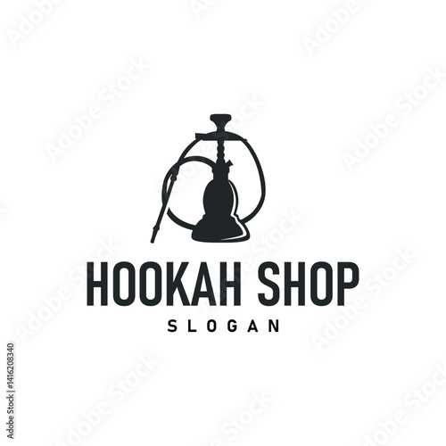 Old retro vintage design hookah logo shisha bar concept simple minimalist retro illustration templet symbol brand bar, restaurant, shop, and business brand