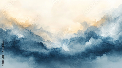 Minimalist pastel scenery. Soft, faded watercolor.