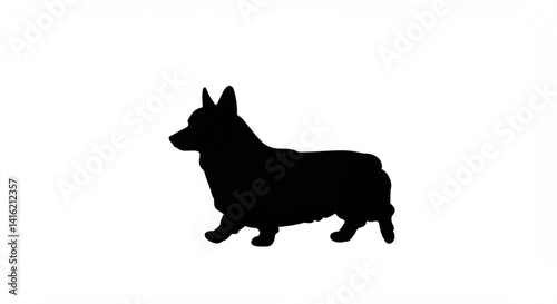  a silhouette of a pembroke welsh corgi