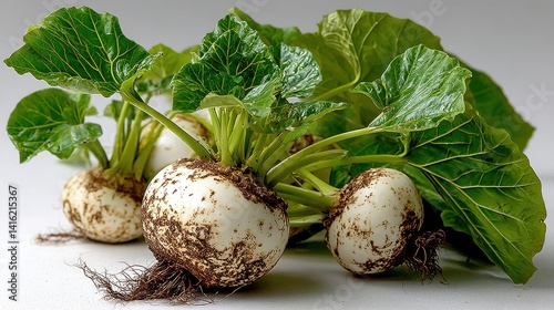 a Dasheen (Taro), isolated on white background,stock photo