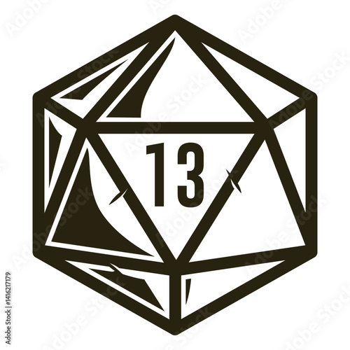 Dice D20  Natural 13