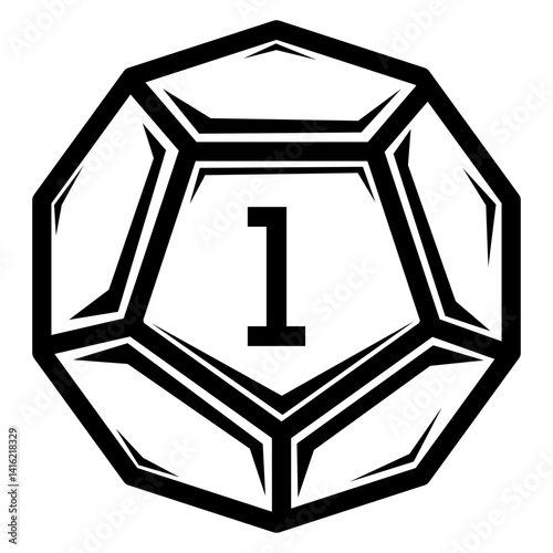 Dice D12 Natural 1