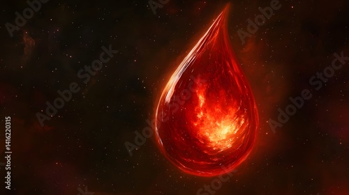 Fiery Space Blood Drop