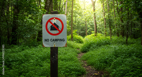 Prohibition Of Camping In Lush Forest Preserve During Summer Season