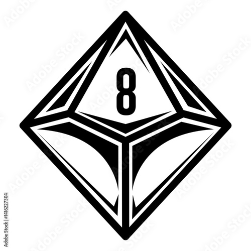 Dice D10 Natural 8