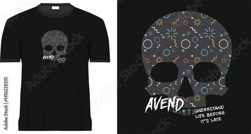 Texture skull trendy design for fashion print and graphics