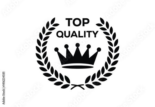PrintTop Quality Crown Laurel Wreath Black Logo