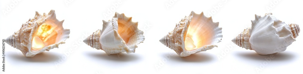 Seashells with inner light