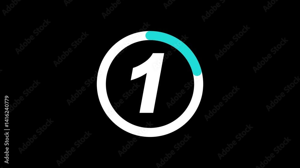 5 second countdown timer animation with number text from 5 to 0 with interesting circle animation. 5 second countdown timer animation with number text from 5 to 0 with interesting circle animation.