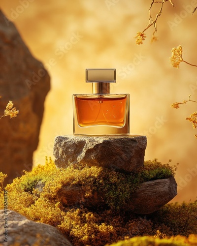 Amber Perfume on Rocks