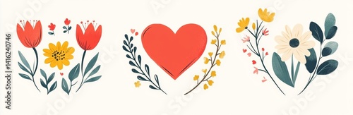 Delicate floral arrangement with a heart