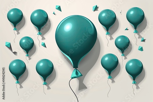High Resolution Teal Speech Balloon Vector Design on Light Background