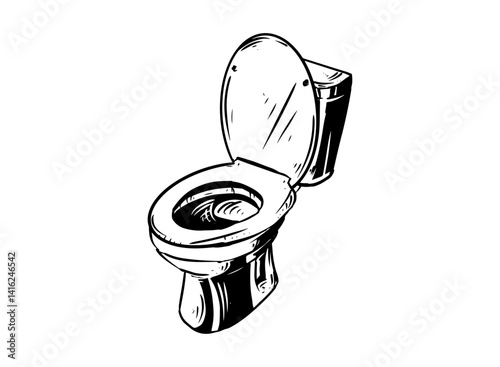 Illustration of an Bathroom Toilet Equipment Handdrawn