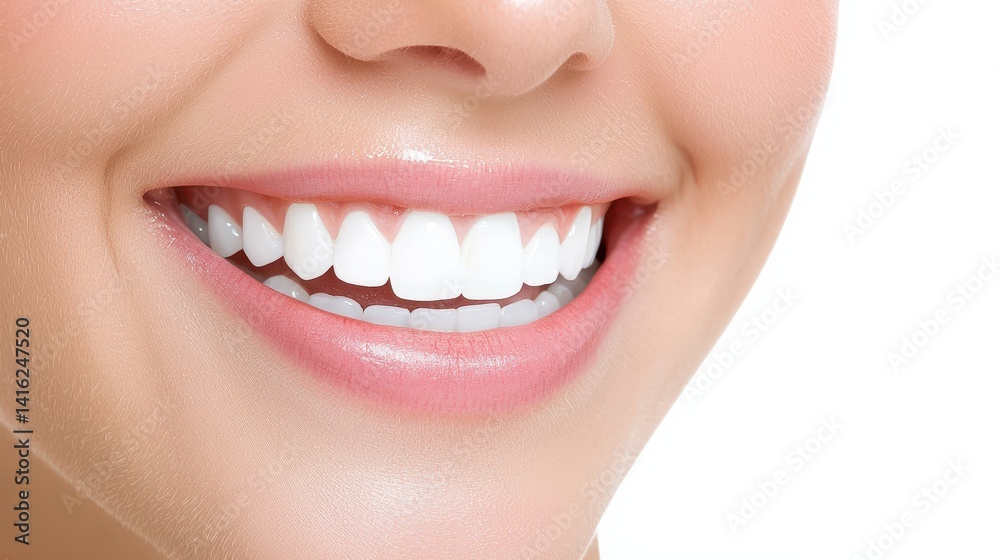 Fototapeta premium Radiant woman with a dazzling white smile, portrait of confidence and happiness