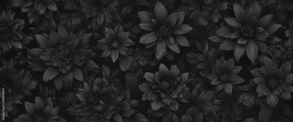 custom made wallpaper toronto digitalAbstract charcoal floral wallpaper, dark tones, seamless repeat, dark, decor, monochrome