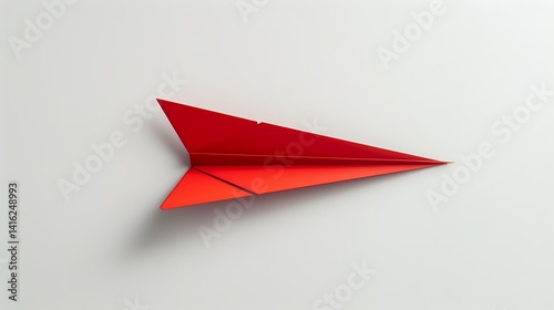 Wallpaper Mural A vibrant red paper airplane rests against a light background, symbolizing creativity and childhood nostalgia. Torontodigital.ca