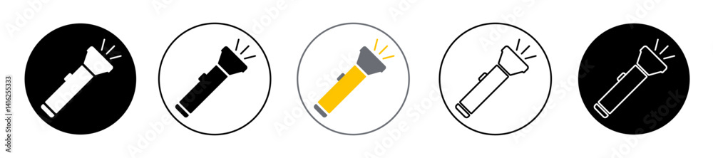 flashlight flat icon. Flashlight flat icon with a bright beam. Electric lamp battery powered. Pocket flashlight. Light source. Vector illustration flat design. Isolated on white background. flashlight flat icon. Flashlight flat icon with a bright beam. Electric lamp battery powered. Pocket flashlight. Light source. Vector illustration flat design. Isolated on white background.