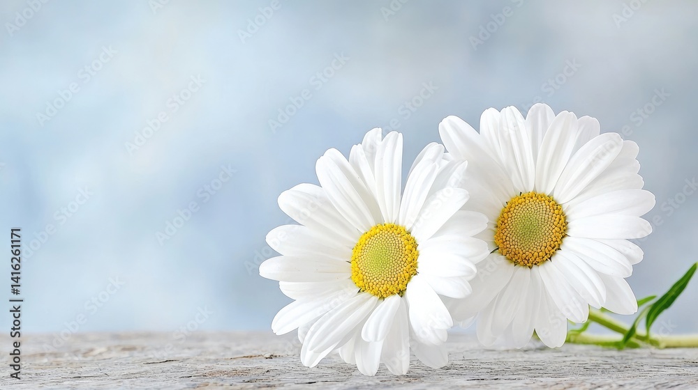 Obraz premium Serene white daisies peaceful nature photography calming minimalist floral image