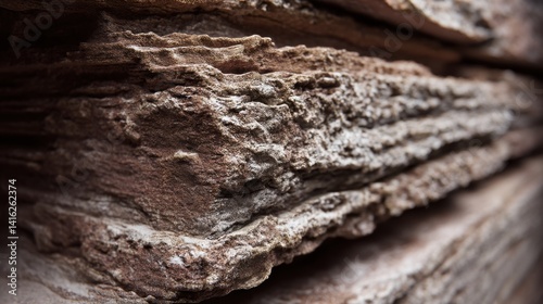 Layered Sandstone Texture: A Rustic and Earthy Close-Up