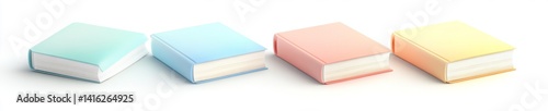Wallpaper Mural Pastel-Colored Books in a Row Torontodigital.ca