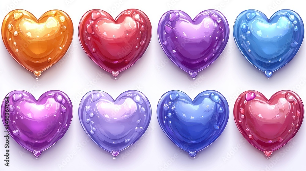 Colorful Heart Icons Colorful Heart Icons