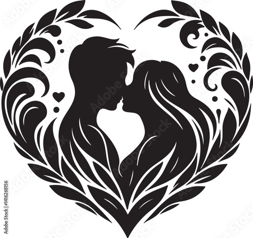 Love black silhouette vector
