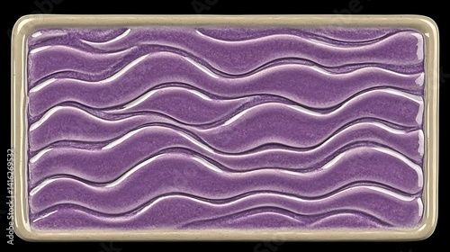 Elegant purple ceramic tile featuring a fluid and undulating wave pattern
