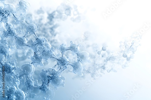 3D Molecular Structure Background – Transparent Molecules, Scientific Visualization, Blue Medical Science Concept, Nanotechnology, Biochemistry, Research, Clean Design