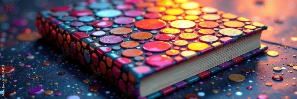 Mosaic Pattern Book Cover with Shading and Reflections , book art, books Mosaic Pattern Book Cover with Shading and Reflections , book art, books