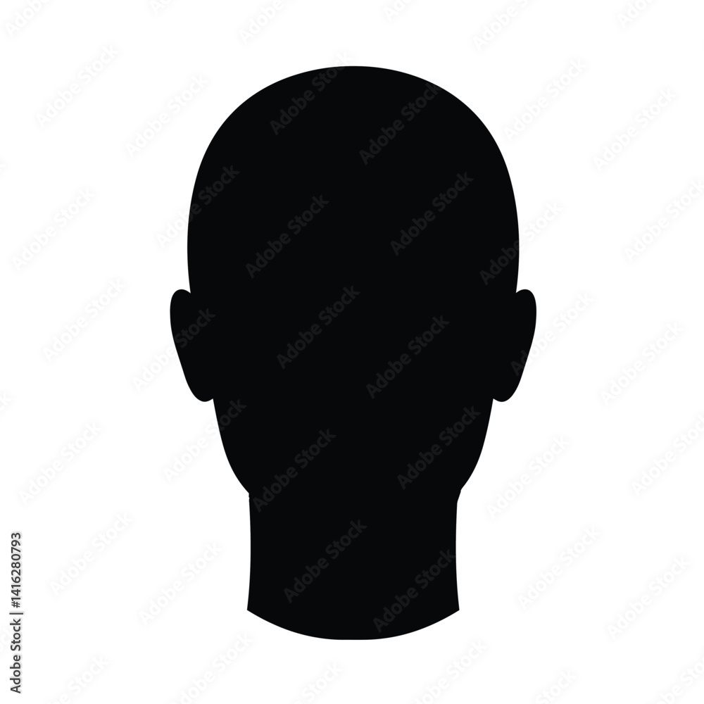 Human face silhouette. This image shows an abstract representation of a human head in profile, emphasizing identity and simplicity in design. Vector clipart black illustration design. Human face silhouette. This image shows an abstract representation of a human head in profile, emphasizing identity and simplicity in design. Vector clipart black illustration design.