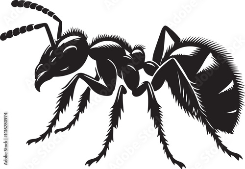 Ant silhouette black vector