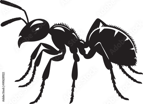 Ant silhouette black vector