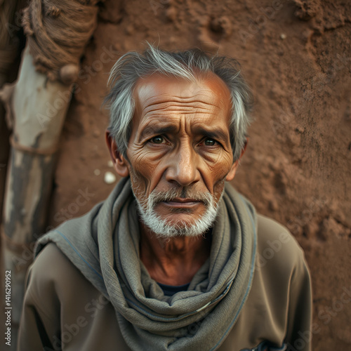 Distressed man amidst urban indifference evokes poverty and hardship