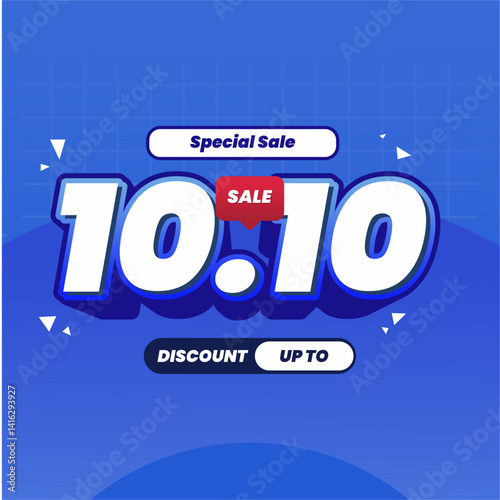 Modern 10.10 ecommerce discount banner template. Great for social media marketing, flash sale events, and website promotions.