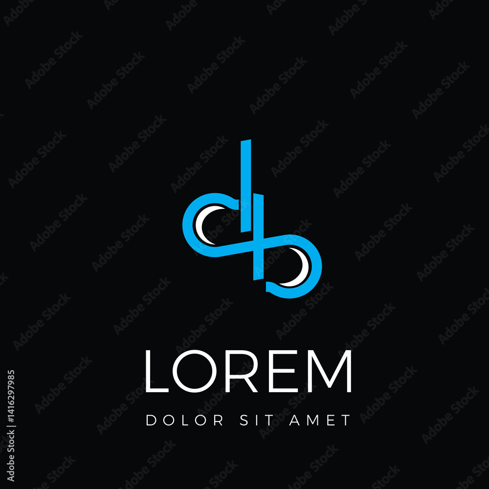 The logo design with the initials DB has a connected concept. The logo design with the initials DB has a connected concept.