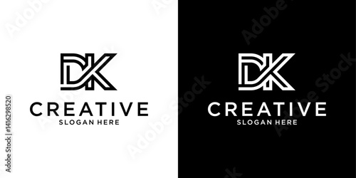 Initial DK or KD letter logo design vector