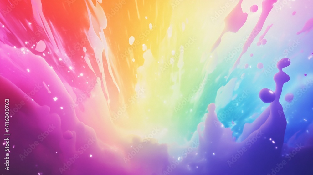 Rainbow Fluid Burst: A Kaleidoscope of Colors