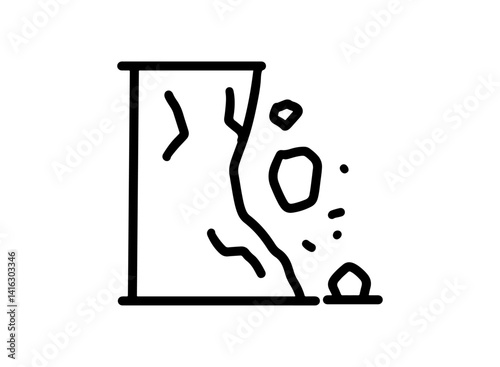 set icon of an Traffic Sign Landslide